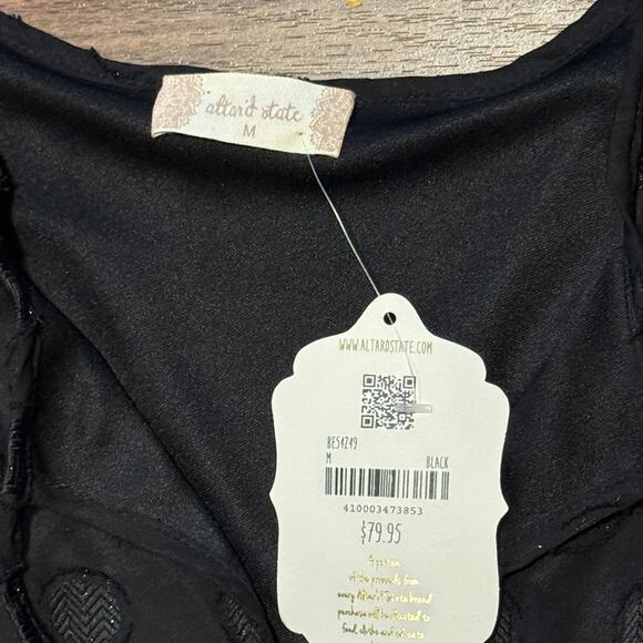 Altar’d State Dress Women’s Size M Black Sparkle Polka Dot Cocktail Flowy NWT - Picture 8 of 8